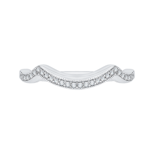 Round Diamond Half-Eternity Wedding Band in 14K White Gold
