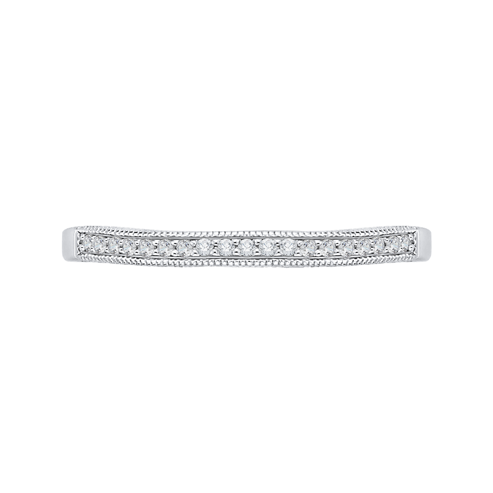 Round Diamond Wedding Band in 14K White Gold