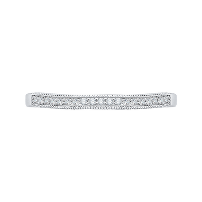 Round Diamond Wedding Band in 14K White Gold