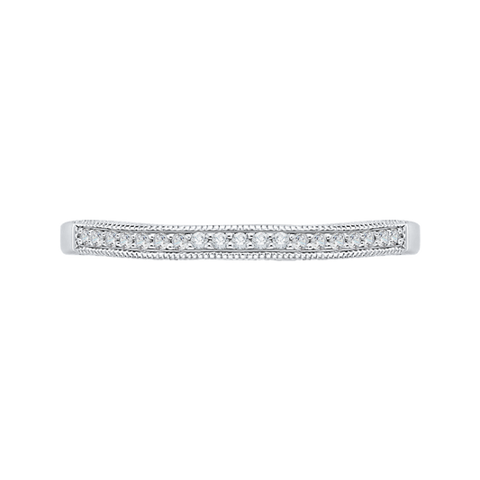 Round Diamond Wedding Band in 14K White Gold