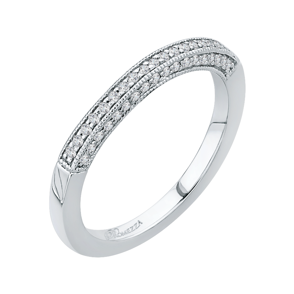 Round Diamond Wedding Band in 14K White Gold