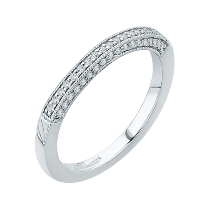 Round Diamond Wedding Band in 14K White Gold