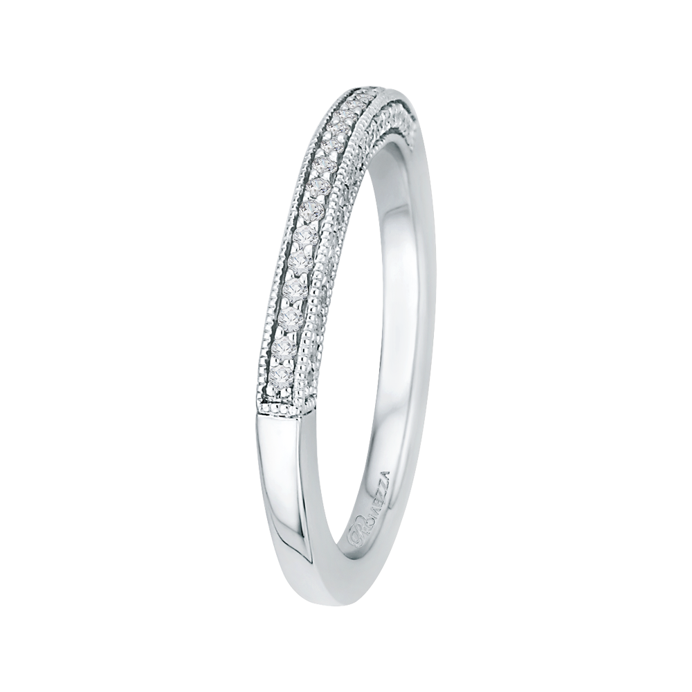 Round Diamond Wedding Band in 14K White Gold