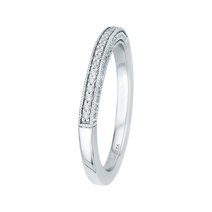 Round Diamond Wedding Band in 14K White Gold