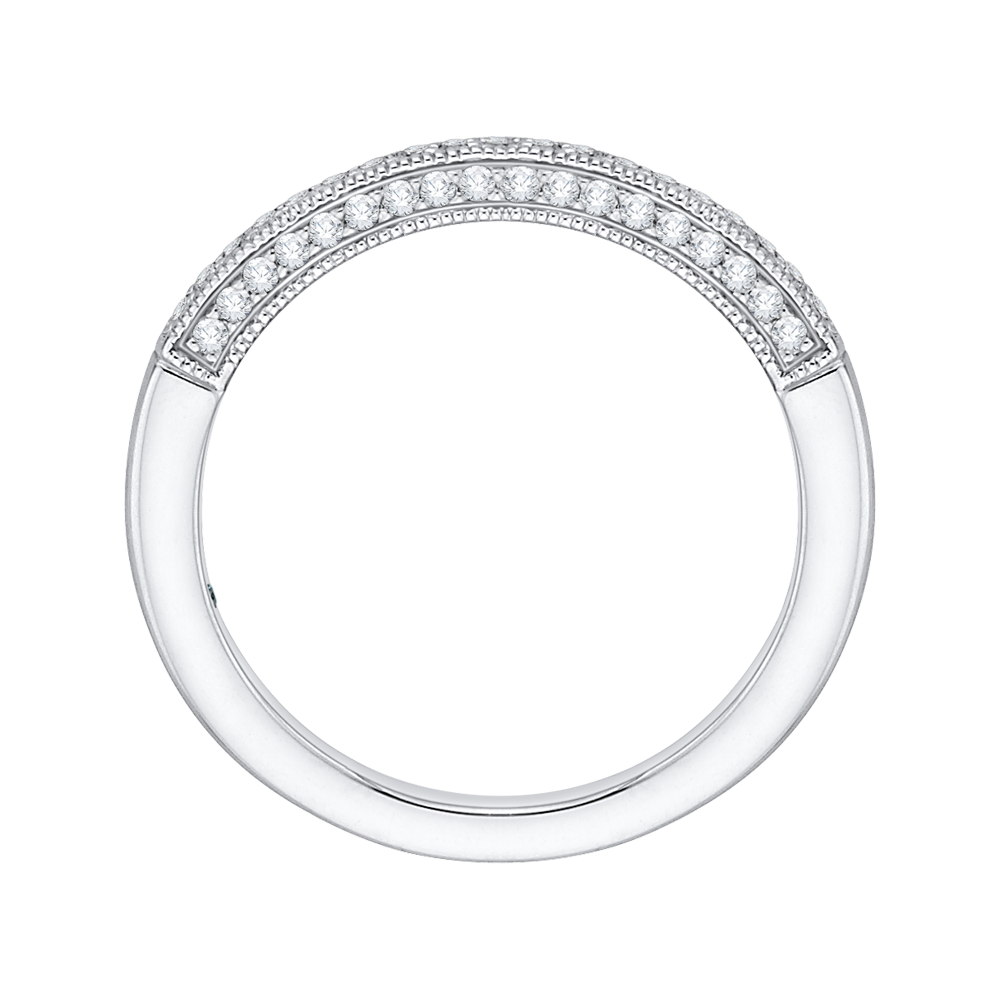 Round Diamond Wedding Band in 14K White Gold