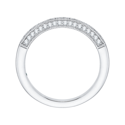 Round Diamond Wedding Band in 14K White Gold