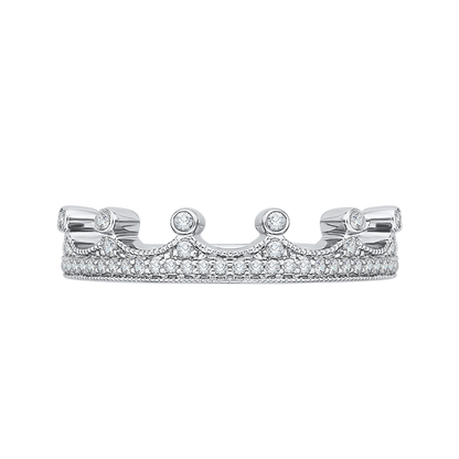 Round Diamond Wedding Band in 14K White Gold