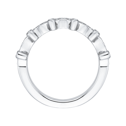 Round Diamond Wedding Band in 14K White Gold