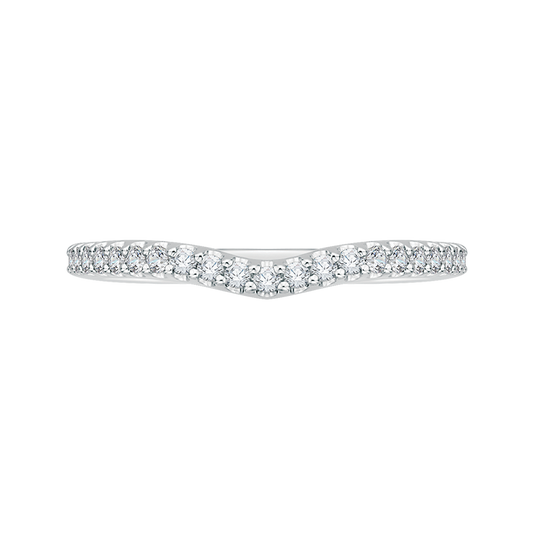 Round Diamond Half-Eternity Wedding Band in 14K White Gold