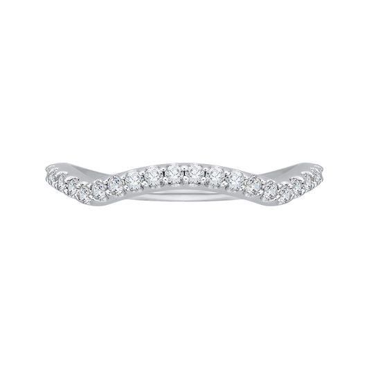 Round Diamond Wedding Band in 14K White Gold