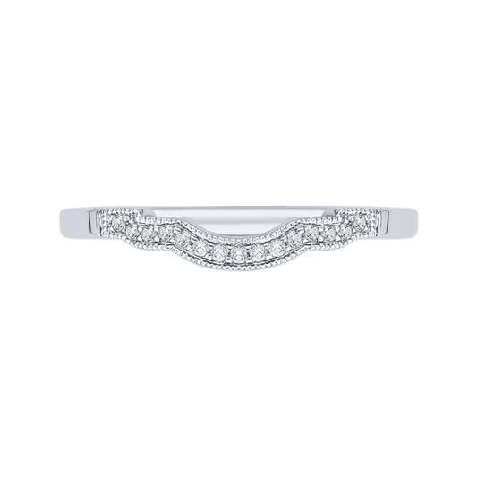 Round Diamond Wedding Band in 14K White Gold