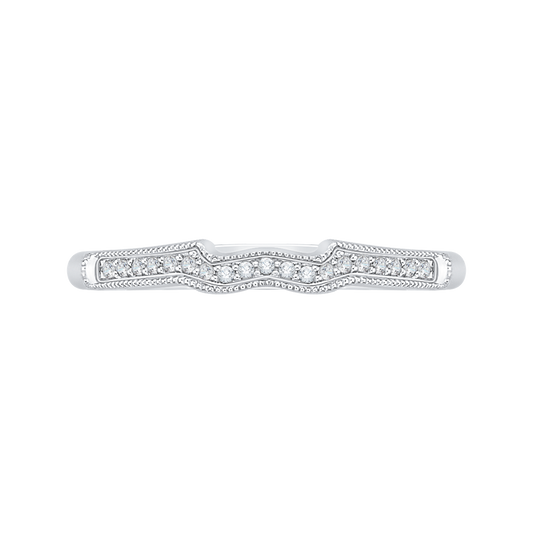 Round Diamond Wedding Band in 14K White Gold