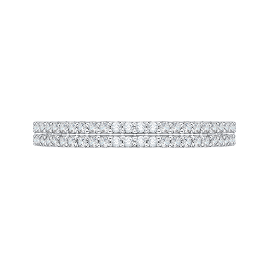 Half-Eternity Round Diamond Wedding Band in 14K White Gold