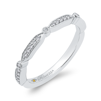 Round Diamond Wedding Band in 14K White Gold