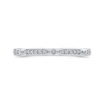 Round Diamond Wedding Band in 14K White Gold