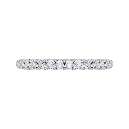 Round Diamond Wedding Band in 18K White Gold