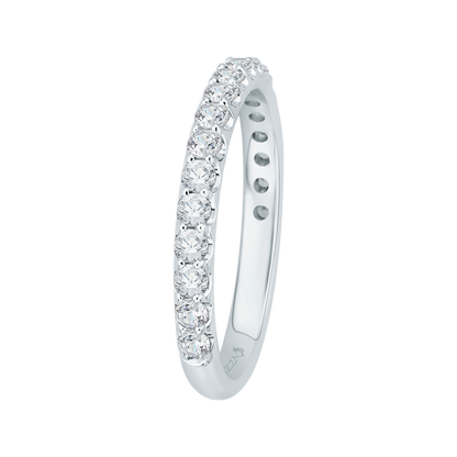 Round Diamond Wedding Band in 18K White Gold