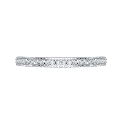 Round Diamond Wedding Band in 18K White Gold