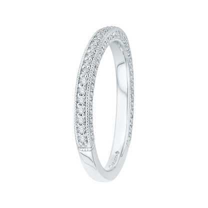 Round Diamond Wedding Band in 18K White Gold
