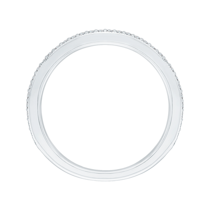 Round Diamond Wedding Band in 18K White Gold