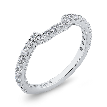 Round Diamond Wedding Band in 18K White Gold