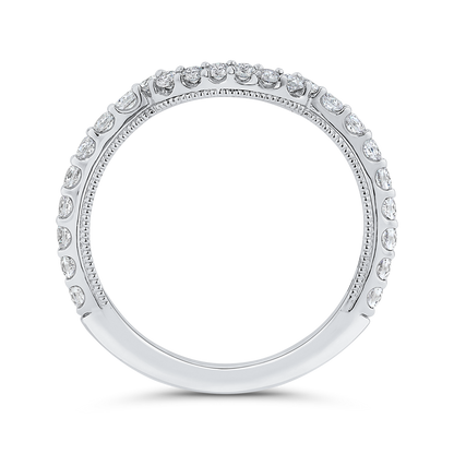 Round Diamond Wedding Band in 18K White Gold