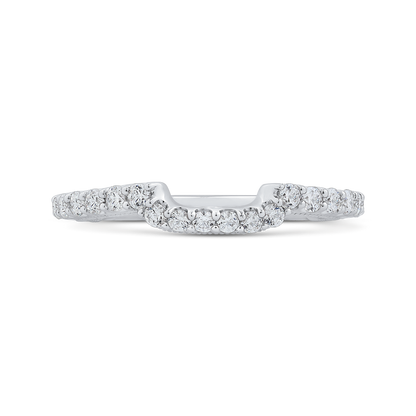 Round Diamond Wedding Band in 18K White Gold