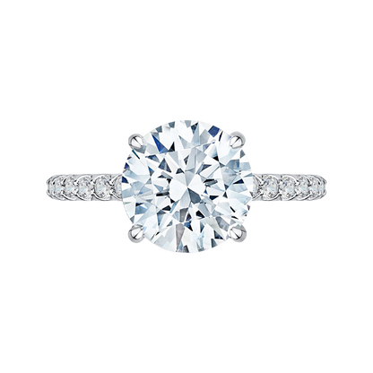 Round Diamond Engagement Ring in 18K White Gold (Semi-Mount)