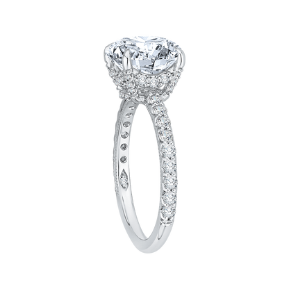 Round Diamond Engagement Ring in 18K White Gold (Semi-Mount)