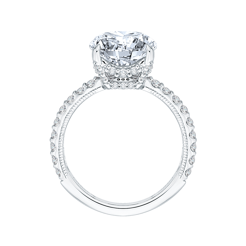 Round Diamond Engagement Ring in 18K White Gold (Semi-Mount)