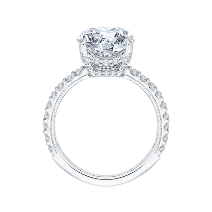 Round Diamond Engagement Ring in 18K White Gold (Semi-Mount)