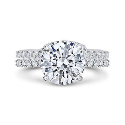 Round Diamond Engagement Ring in 18K White Gold (Semi-Mount)