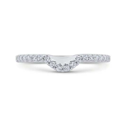 Round Diamond Wedding Band in 18K White Gold