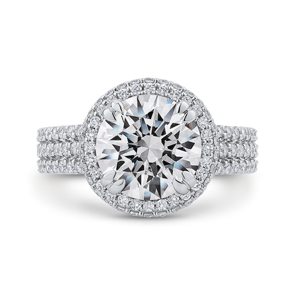 Diamond Engagement Ring in 18K White Gold (Semi-Mount)