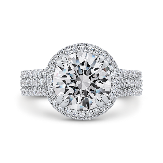 Diamond Engagement Ring in 18K White Gold (Semi-Mount)