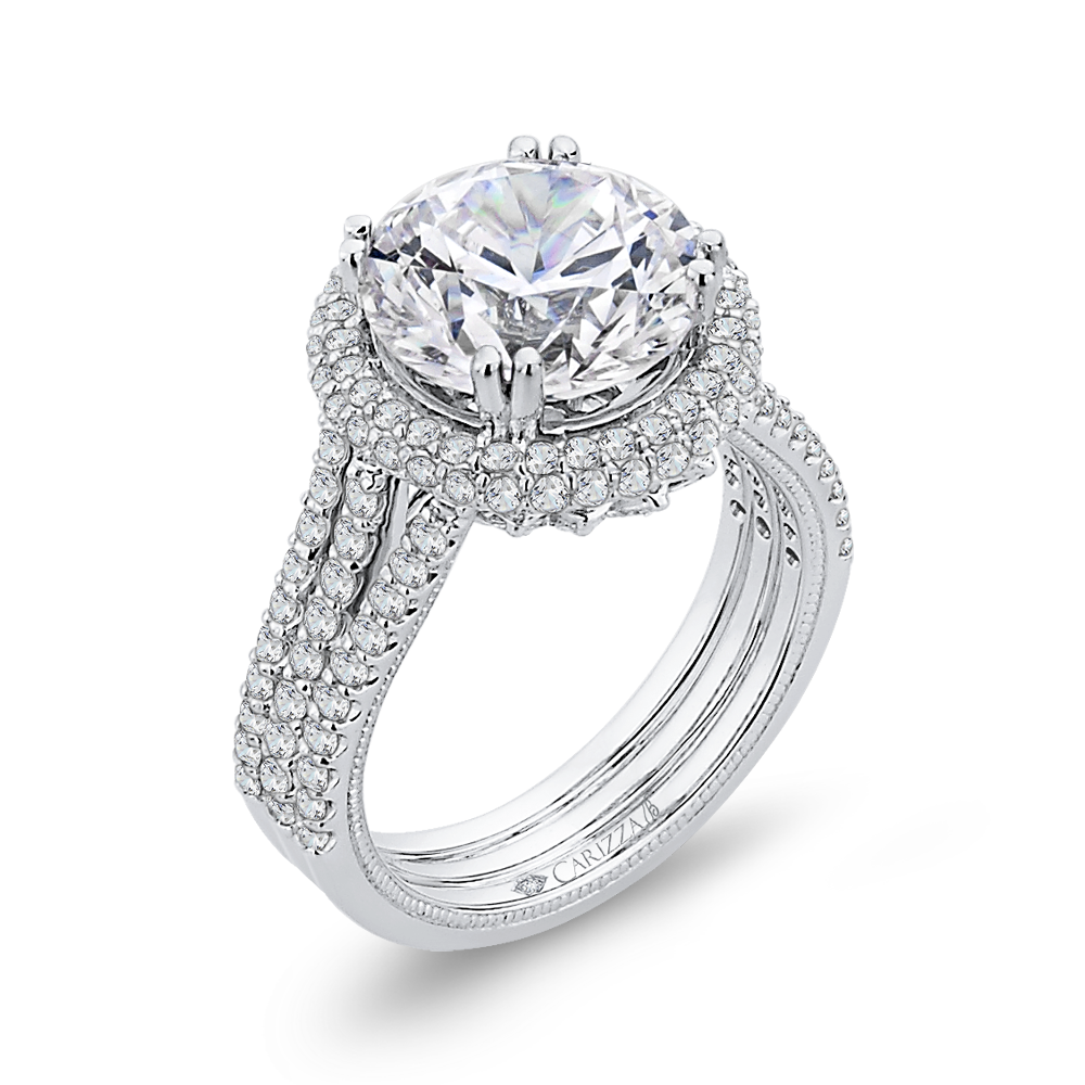 Diamond Engagement Ring in 18K White Gold (Semi-Mount)