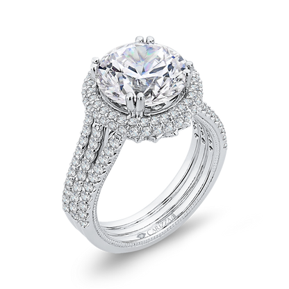 Diamond Engagement Ring in 18K White Gold (Semi-Mount)