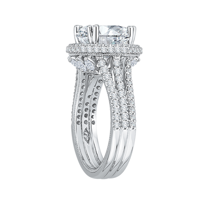 Diamond Engagement Ring in 18K White Gold (Semi-Mount)