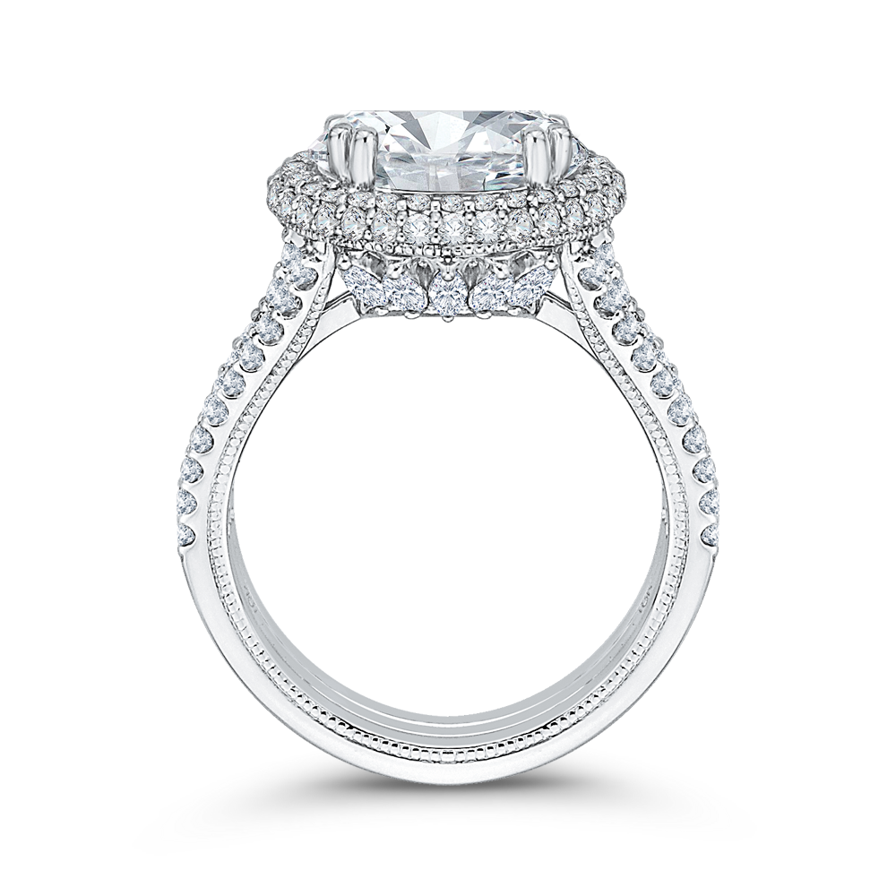 Diamond Engagement Ring in 18K White Gold (Semi-Mount)