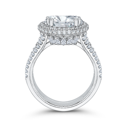 Diamond Engagement Ring in 18K White Gold (Semi-Mount)