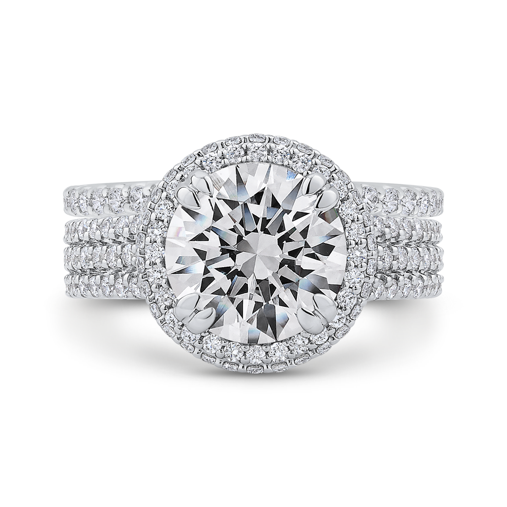 Diamond Engagement Ring in 18K White Gold (Semi-Mount)