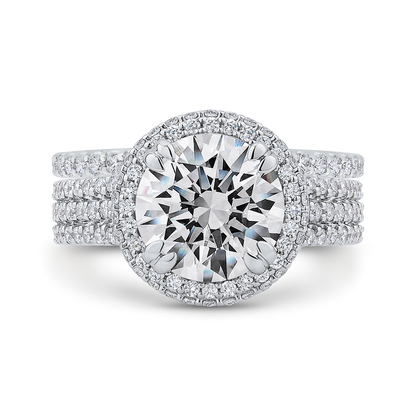 Diamond Engagement Ring in 18K White Gold (Semi-Mount)