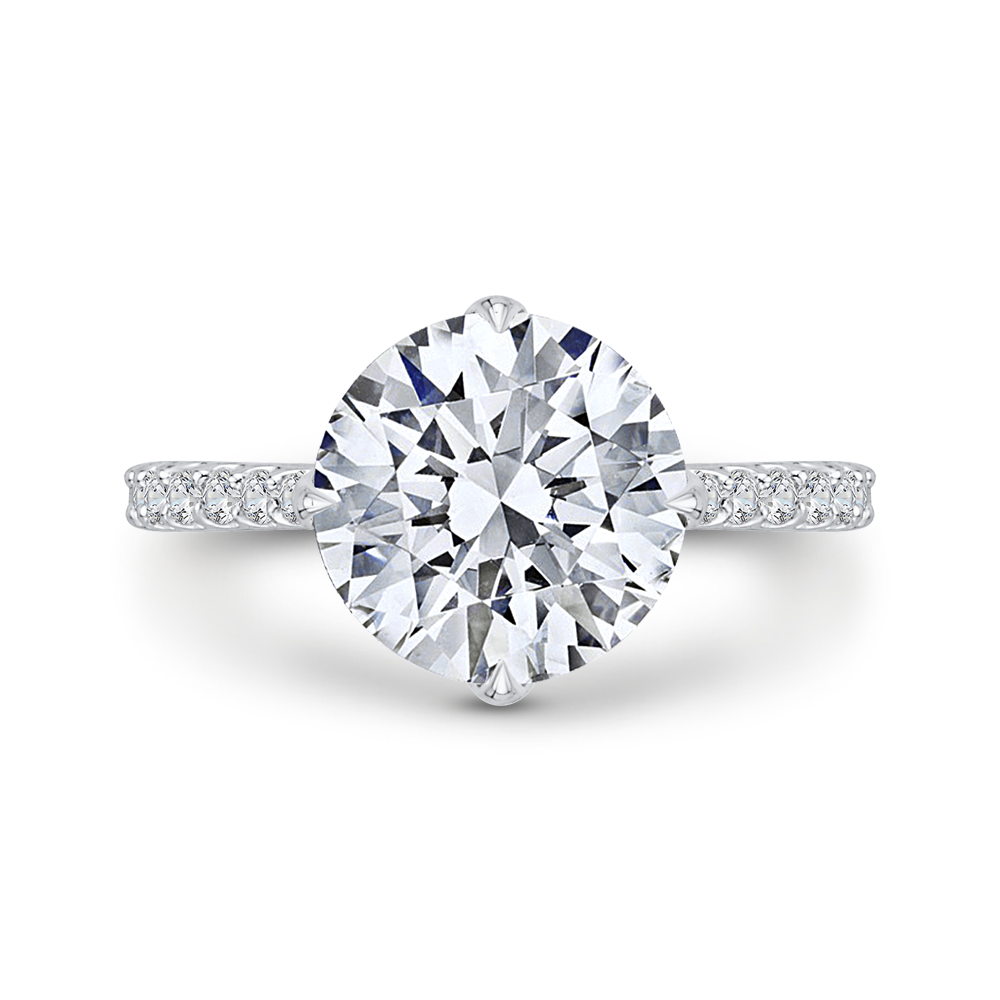 Round Diamond Engagement Ring in 18K White Gold (Semi-Mount)