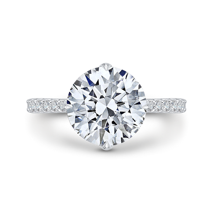 Round Diamond Engagement Ring in 18K White Gold (Semi-Mount)