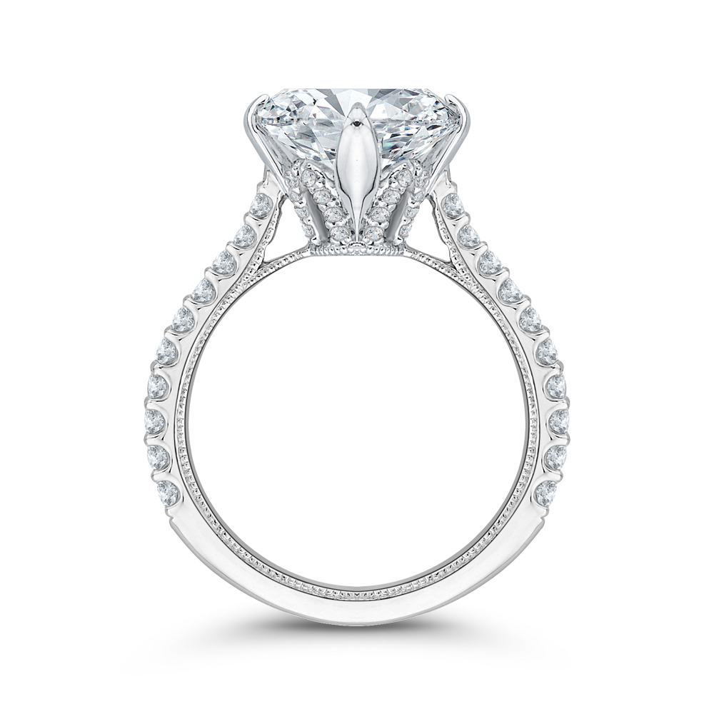 Round Diamond Engagement Ring in 18K White Gold (Semi-Mount)