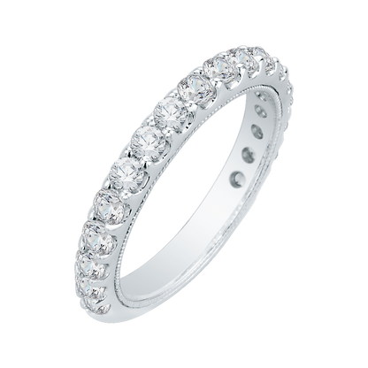 Round Diamond Wedding Band in 18K White Gold