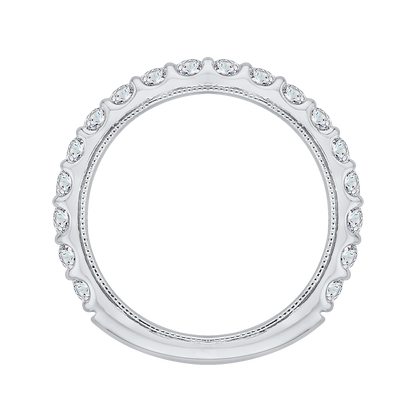 Round Diamond Wedding Band in 18K White Gold