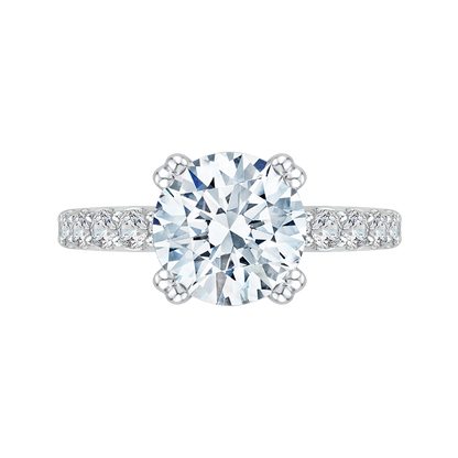 Diamond Engagement Ring in 18K White Gold (Semi-Mount)