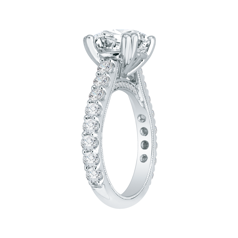 Diamond Engagement Ring in 18K White Gold (Semi-Mount)