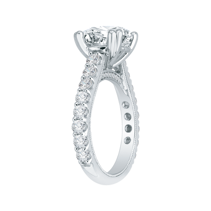 Diamond Engagement Ring in 18K White Gold (Semi-Mount)